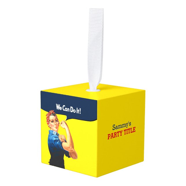 It's Your Custom Rosie Party Personalize This Cube Ornament (Front Angled)