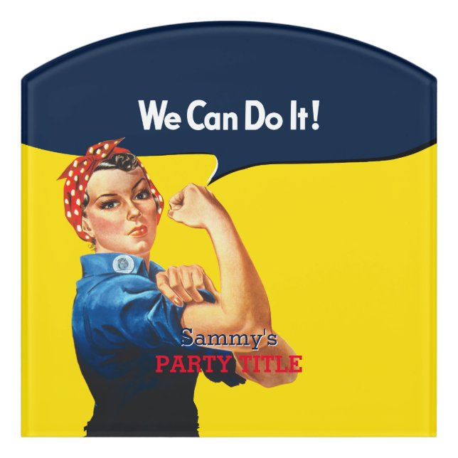 It's Your Custom Rosie Party Personalize This Door Sign (Contour Front)