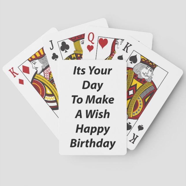 Its Your Day To Make A Wish Happy Birthday Poker Cards (Back)