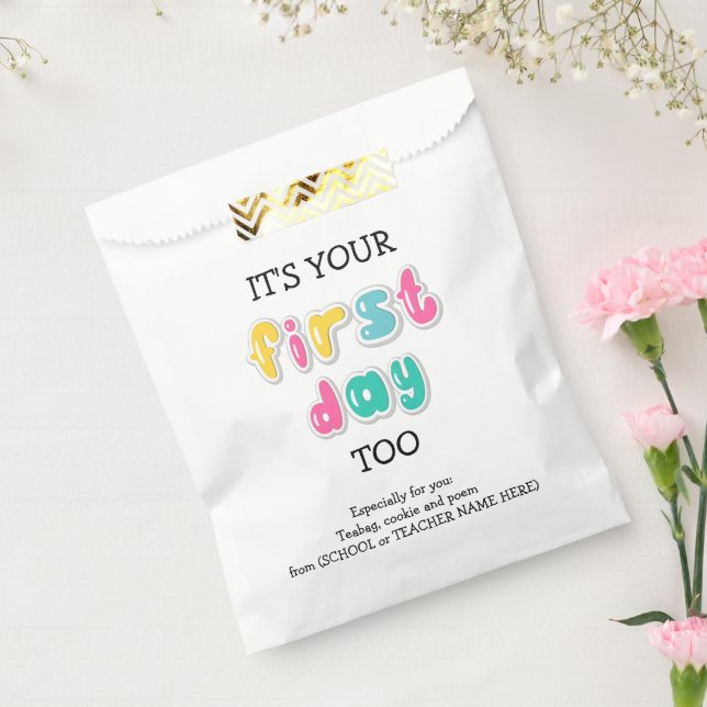 IT'S YOUR FIRST DAY TOO Gift For Parents Favor Bag (Sealed)