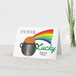 It's Your Lucky Day Rainbow Congratulations Card