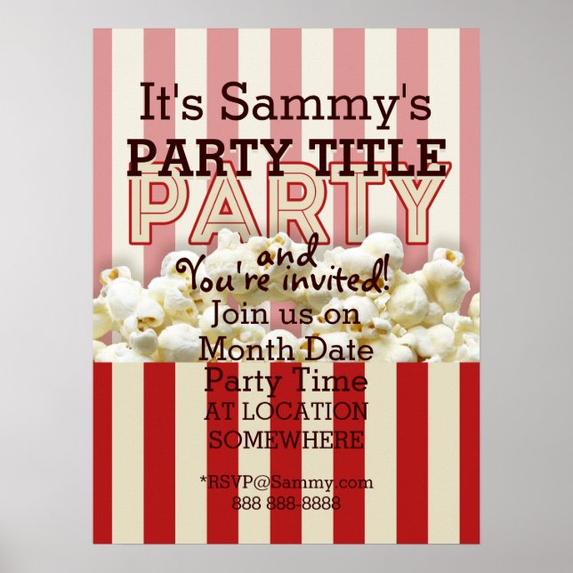 It's Your Party Invitation Poster Personalize it! (Front)
