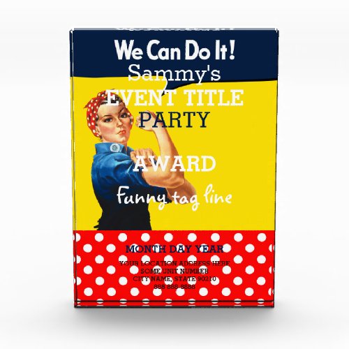 Its Your Party Personalized Awards Rosie Style