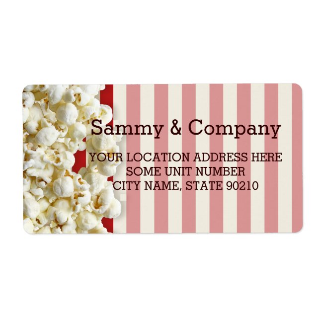 It's Your Party Personalized Popcorn Style Label (Front)