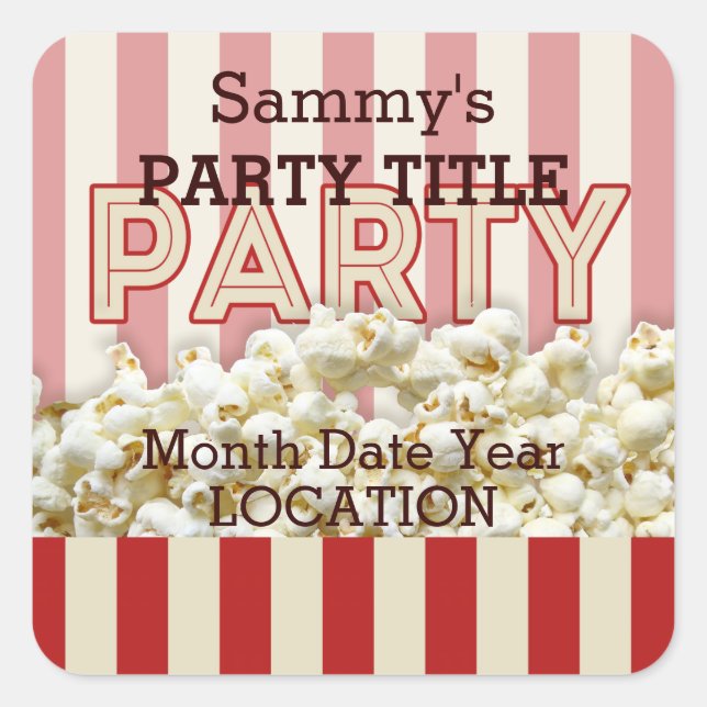 It's Your Party Sticker Personalize it! (Front)