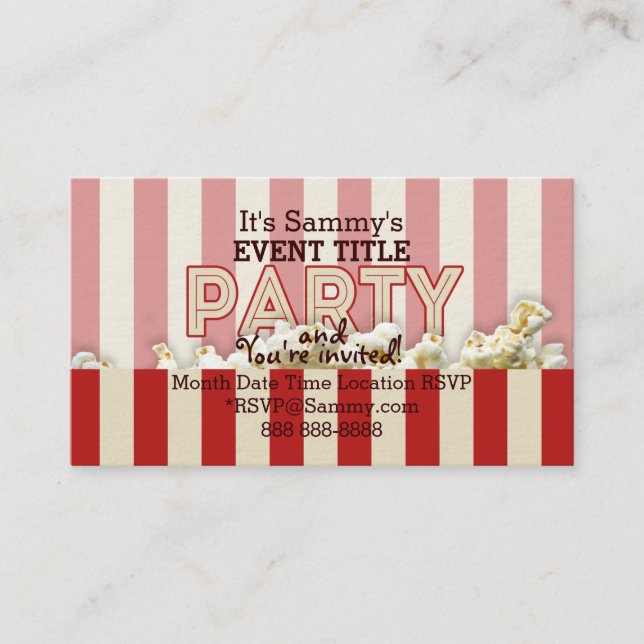 It's Your Personalized Party Supply. Enclosure Card (Front)
