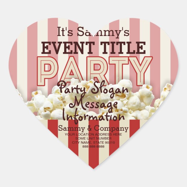 It's Your Personalized Party Supply. Heart Sticker (Front)