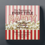 It's Your Personalized Party Supply. Plaque<br><div class="desc">A personalized retro popcorn style party supply for your next gathering or someone very special on your list. 

Email us for special design requests or for assistance with your customization needs using the "Ask this Designer" link.</div>