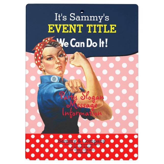 It's Your Personalized Rosie Party Supply Clipboard (Back)