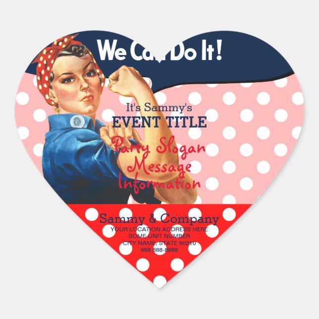 It's Your Personalized Rosie Party Supply Heart Sticker (Front)