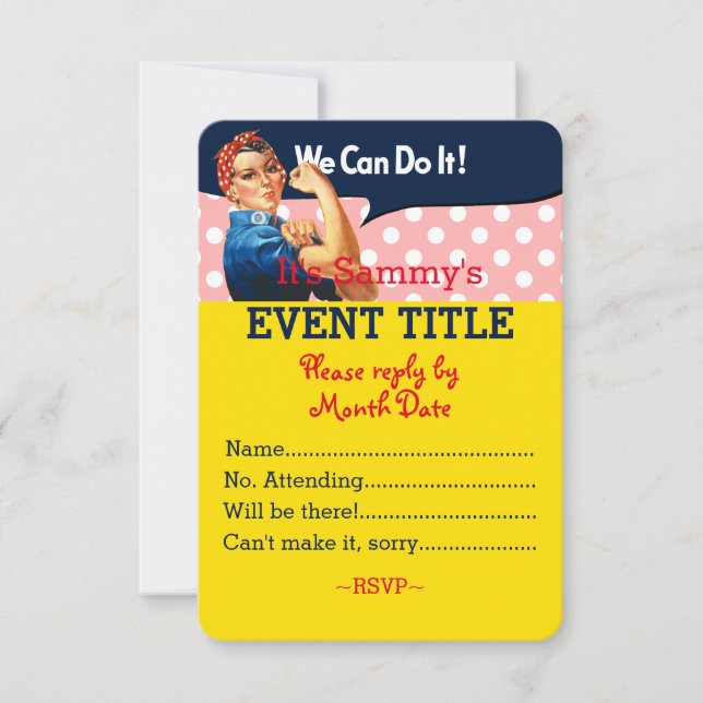It's Your Personalized Rosie Party Supply Invitation (Front)