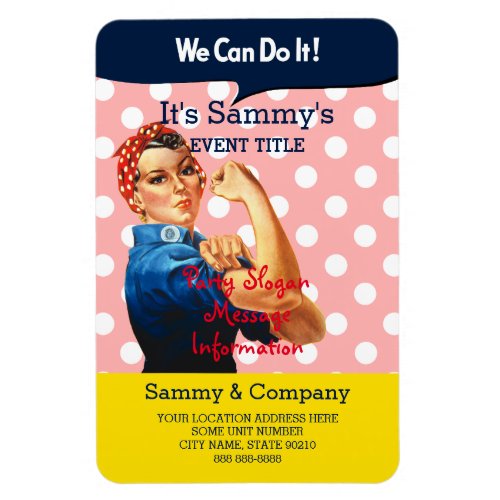 Its Your Personalized Rosie Party Supply Magnet