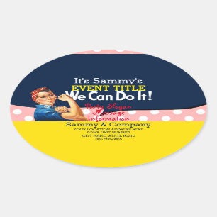 It's Your Personalized Rosie Party Supply Oval Sticker