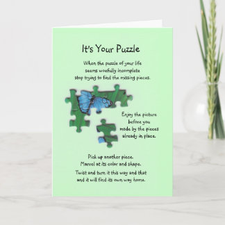 It's Your Puzzle Card (Butterfly) - Green