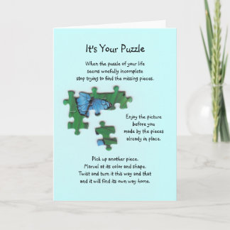 It's Your Puzzle Poem on Blue Card