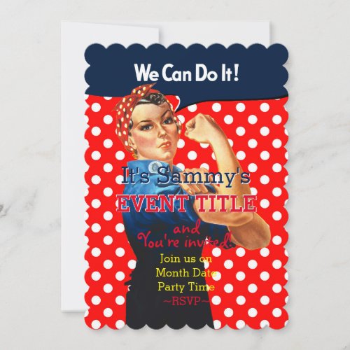 Its Your Rosie Party 12 lines 2 sided custom Invitation
