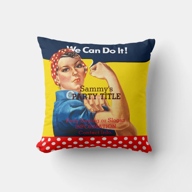 It's Your Rosie Party Crasher Personalize it Throw Pillow (Front)