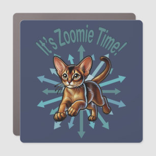 It's Zoomie Time Abyssinian Cat Car Magnet