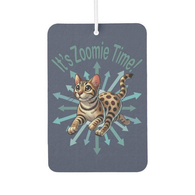 It's Zoomie Time Bengal Cat Air Freshener (Front)