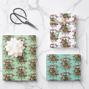 "It's Zoomie Time! Christmas Reindeer Wrapping Paper Sheets