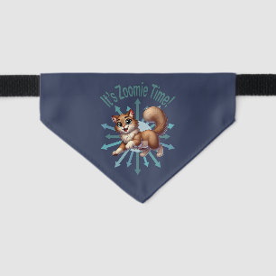 It's Zoomie Time Cute Brown & White Cat Pet Bandana Collar