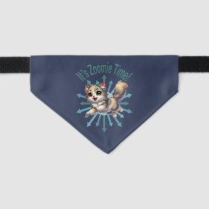 It's Zoomie Time Cute Tricolor Cat Pet Bandana Collar