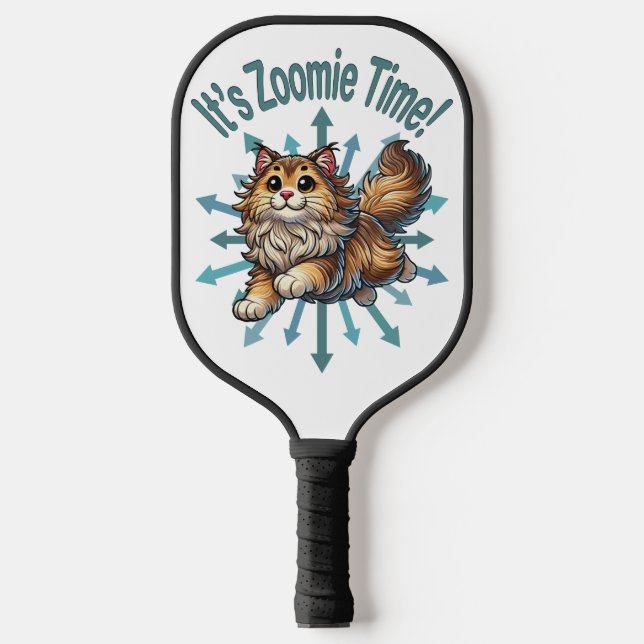It's Zoomie Time Norwegian Forest Cat Pickleball Paddle (Front)