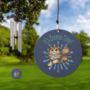It's Zoomie Time Norwegian Forest Cat Wind Chime