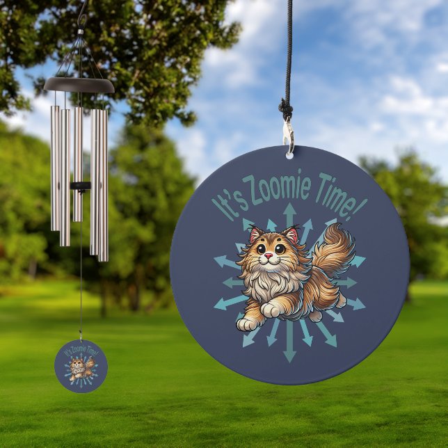 It's Zoomie Time Norwegian Forest Cat Wind Chime (Outdoor)