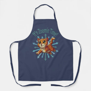 It's Zoomie Time Orange Tabby Cat Apron