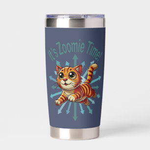 It's Zoomie Time Orange Tabby Cat Insulated Tumbler