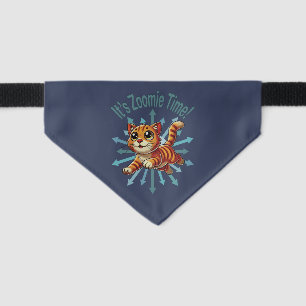 It's Zoomie Time Orange Tabby Cat Pet Bandana Collar