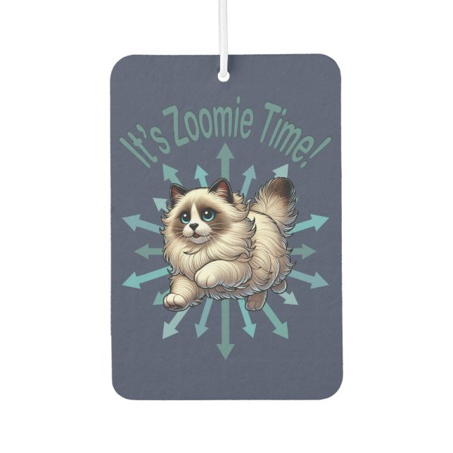 It's Zoomie Time Ragdoll Cat Air Freshener (Front)