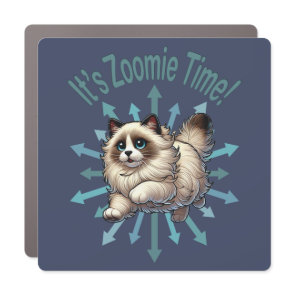 It's Zoomie Time Ragdoll Cat Car Magnet