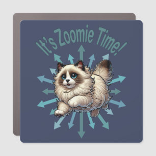 It's Zoomie Time Ragdoll Cat Car Magnet