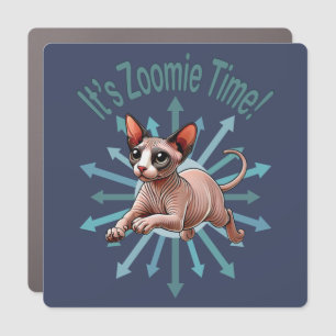 It's Zoomie Time Sphynx Cat Car Magnet