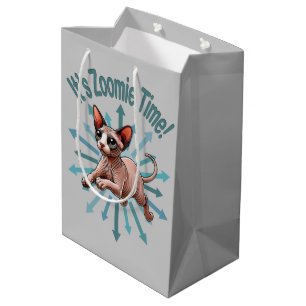 It's Zoomie Time Sphynx Cat Medium Gift Bag