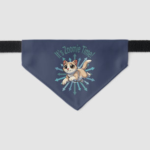 It's Zoomie Time Tan Bicolor Cat Pet Bandana Collar