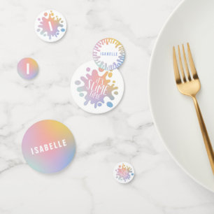 It'sslime time rainbow birthday party confetti