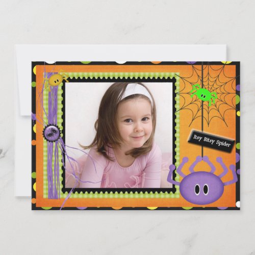 Itsy Bitsy Spider Birthday Halloween Custom Invite