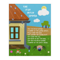 Itsy Bitsy Spider Nursery Rhyme Wall Art