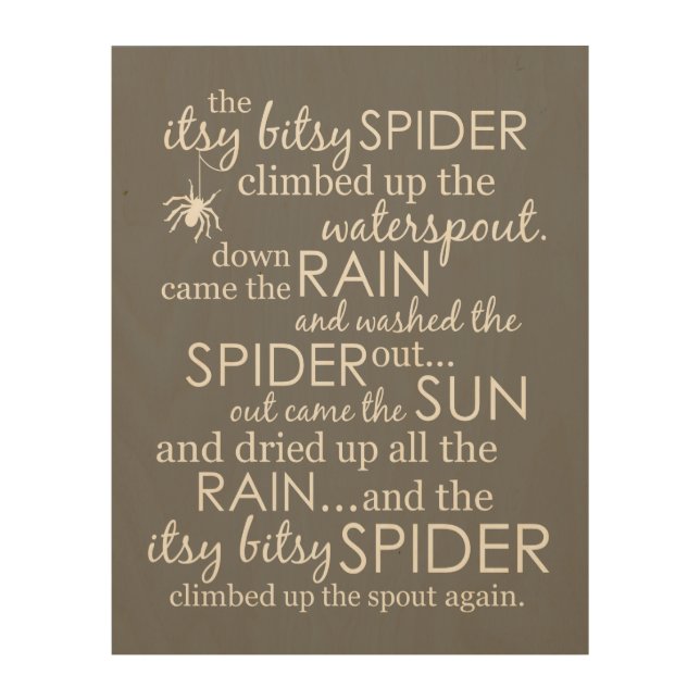 Itsy Bitsy Spider Wood Wall Decor (Front)