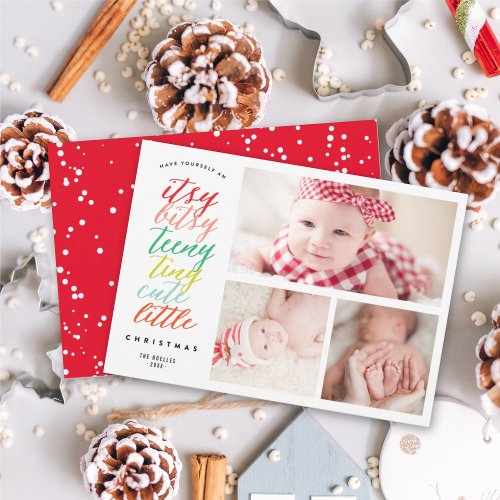 Itsy Bitsy Teeny Tiny Cute Little Christmas Photo Holiday Card