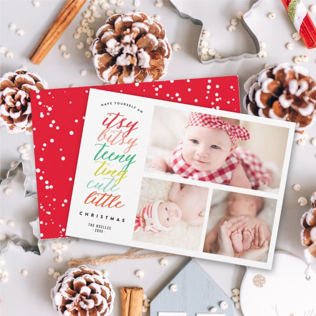 Itsy Bitsy Teeny Tiny Cute Little Christmas Photo Holiday Card (Creator Uploaded)