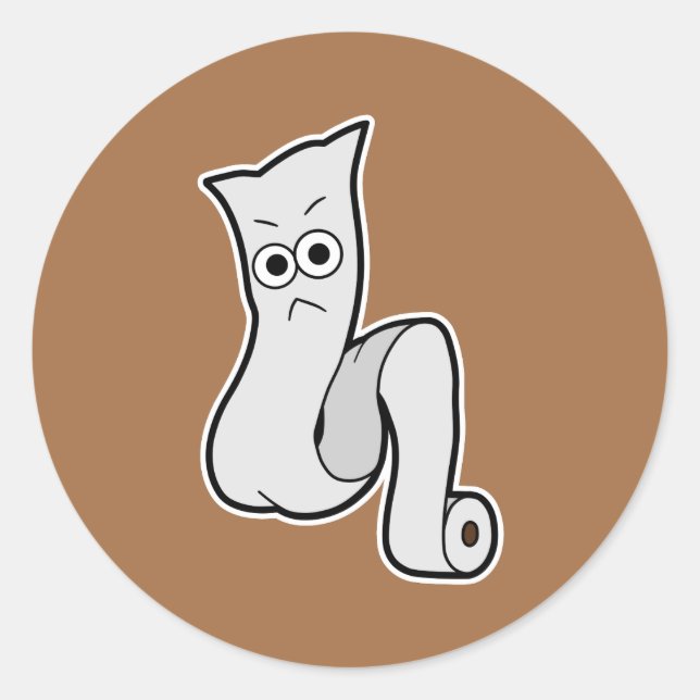 Ittan-momen- Japanese Cloth Roll Yokai Classic Round Sticker (Front)