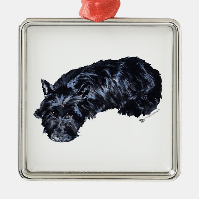ittle Resting Scottie Ornament (Front)
