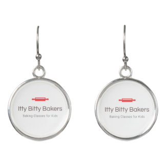 Itty Bitty Bakers logo earrings