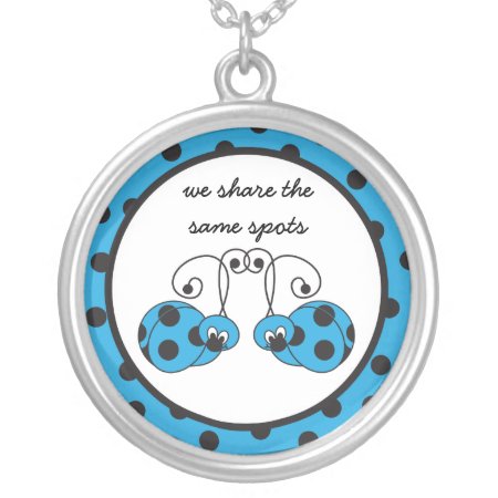 Itty Bitty Blue Ladybug Best Friends Necklace