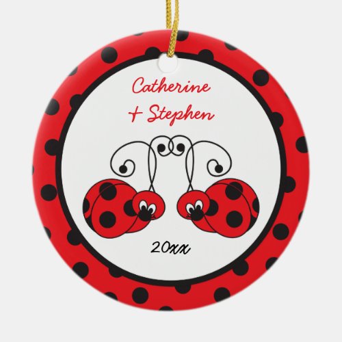 Itty Bitty Ladybug Couple Ornament