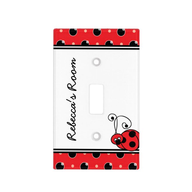 Itty Bitty Ladybug Light Switch Cover - Red (Front)